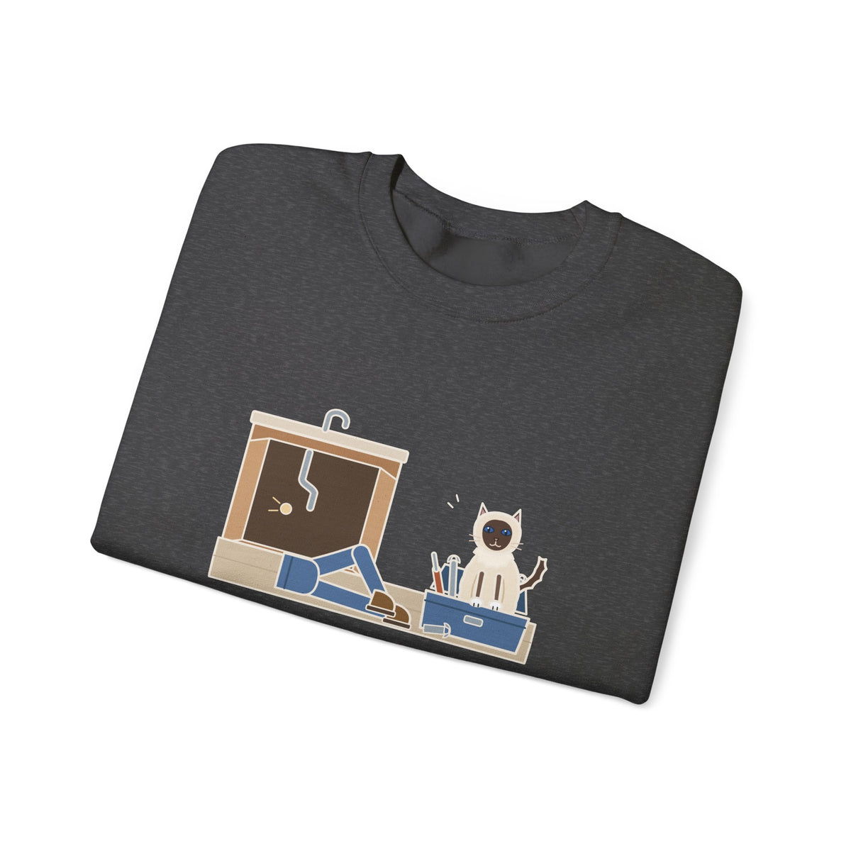 Birman Cat Crewneck Sweatshirt - Toolbox Seat for the Kitchen Sink Repair