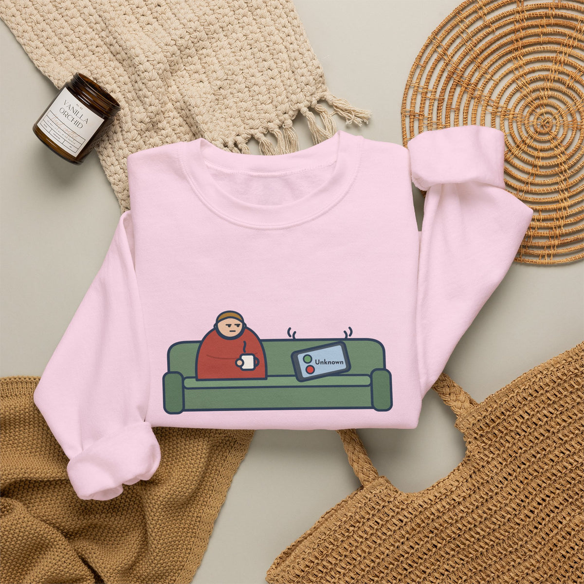 Unknown Number Sweatshirt, Let It Ring, Then Waited for the Text, Funny Couch Calm Crewneck