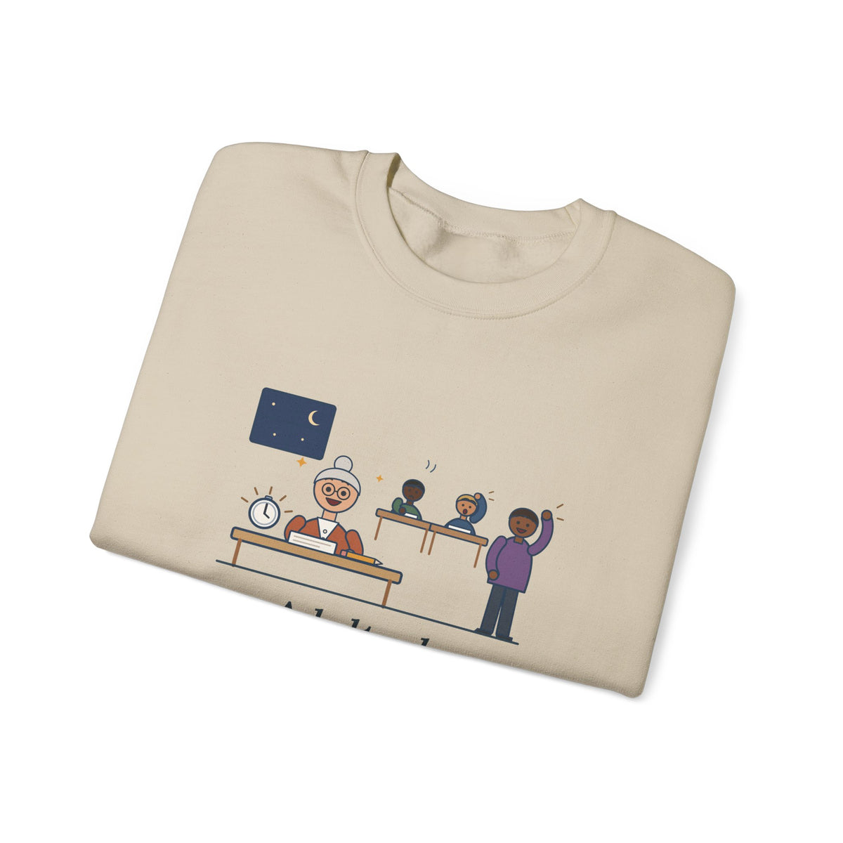 Adult Education Teacher Crewneck Sweatshirt - Grandma Finished the Math Section First
