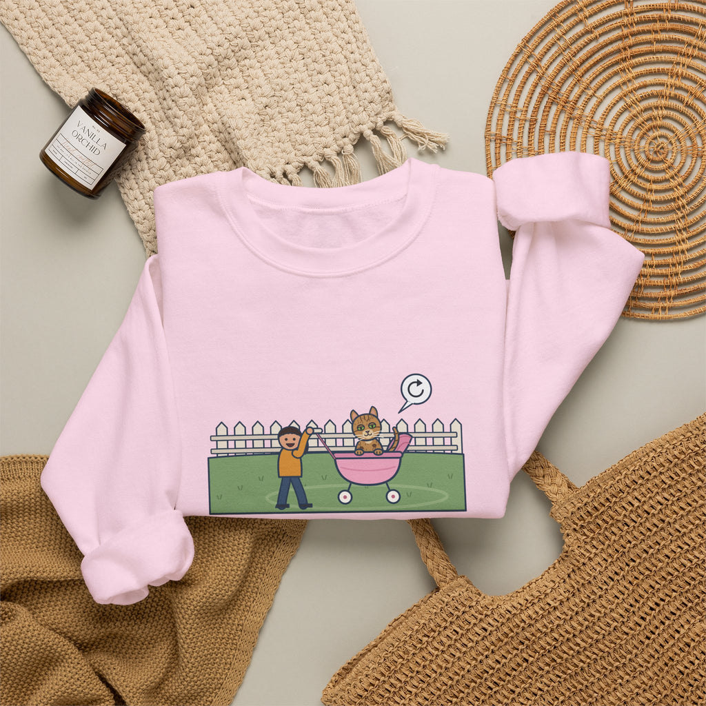 Australian Mist Cat Crewneck Sweatshirt - Rode Around the Yard in the Doll Stroller