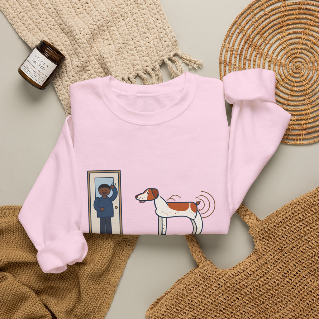 Brittany Dog Crewneck Sweatshirt - No Tail to Speak Of, Wags From the Shoulders Back