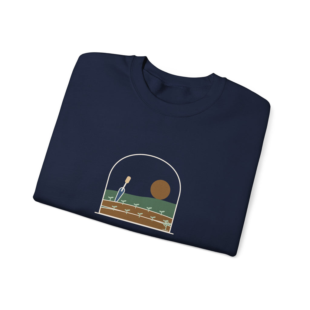 Gardening Crewneck Sweatshirt for Gardeners - Here for the Dirt and the Quiet