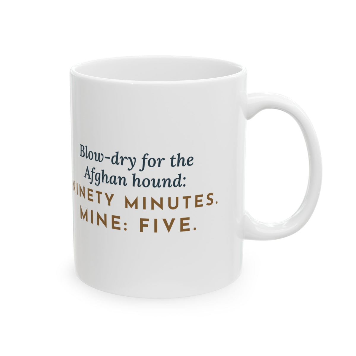 Afghan Hound Coffee Mug - Blow-Dry Ninety Minutes, Mine Five