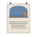 Shakespeare Quote Poster, But Never Doubt I Love, Love Fiery Stars at Sea Wall Art