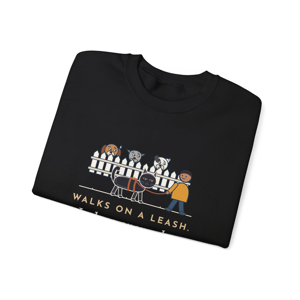 Bombay Cat Crewneck Sweatshirt - Walks on a Leash, Judges Every Dog