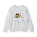 Mom Sweatshirt, Mom's Purse, Three Snacks, a Bandage, a Screwdriver and a Very Old Lollipop, Funny Purse Flat-Lay Crewneck