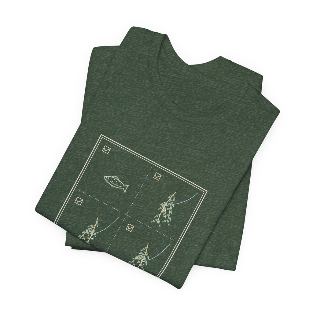 Fly Fishing T-Shirt - Caught: One Trout, Three Willows Funny Angler Tee