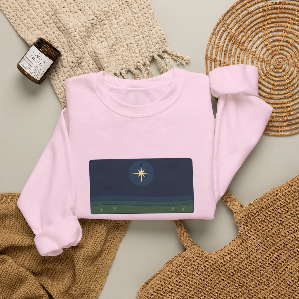 Good Tidings of Great Joy Sweatshirt, Christmas Luke 2:10 Quote Crewneck with Star over Field