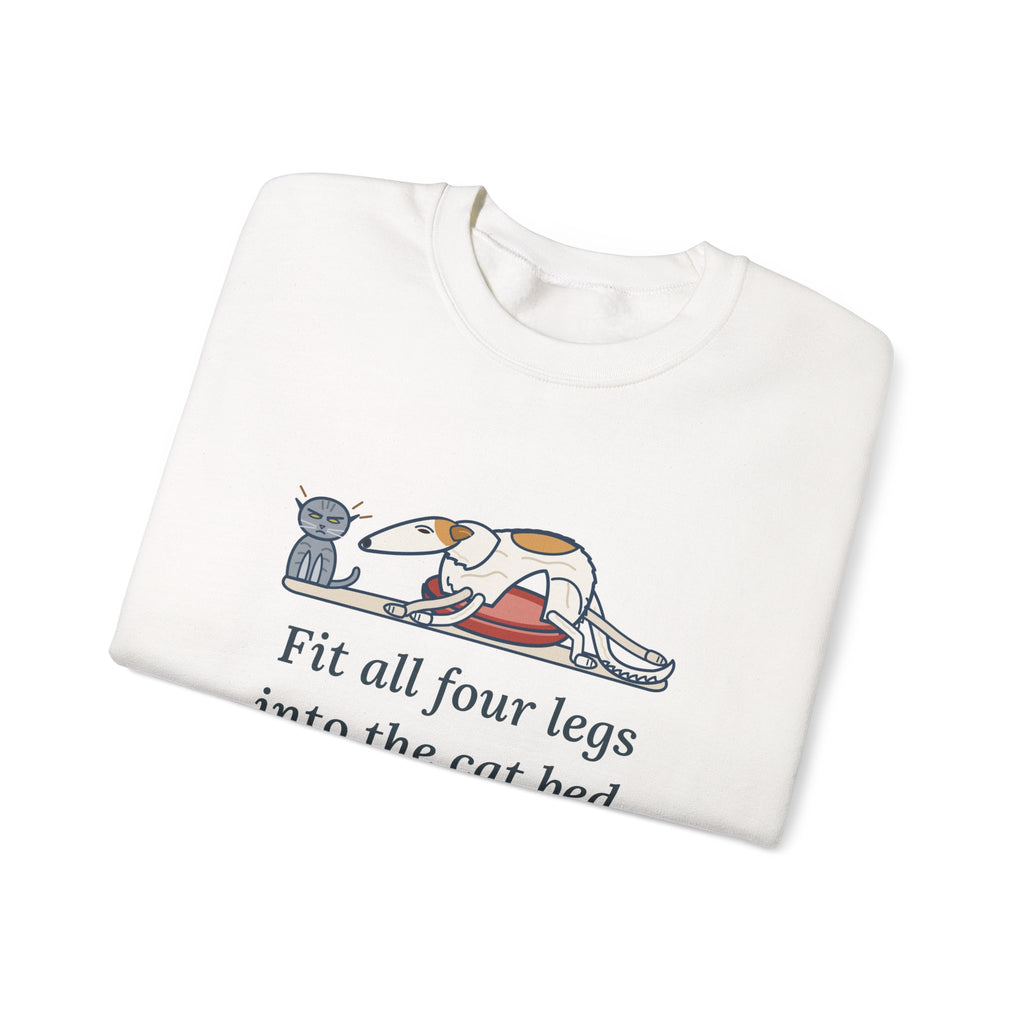 Borzoi Crewneck Sweatshirt - All Four Legs in the Cat Bed Sighthound Owner Gift