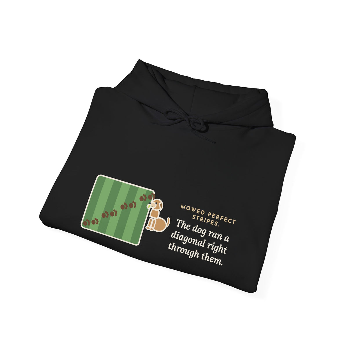Funny Landscaper Hoodie - Lawn Stripes Ruined by One Diagonal Dog