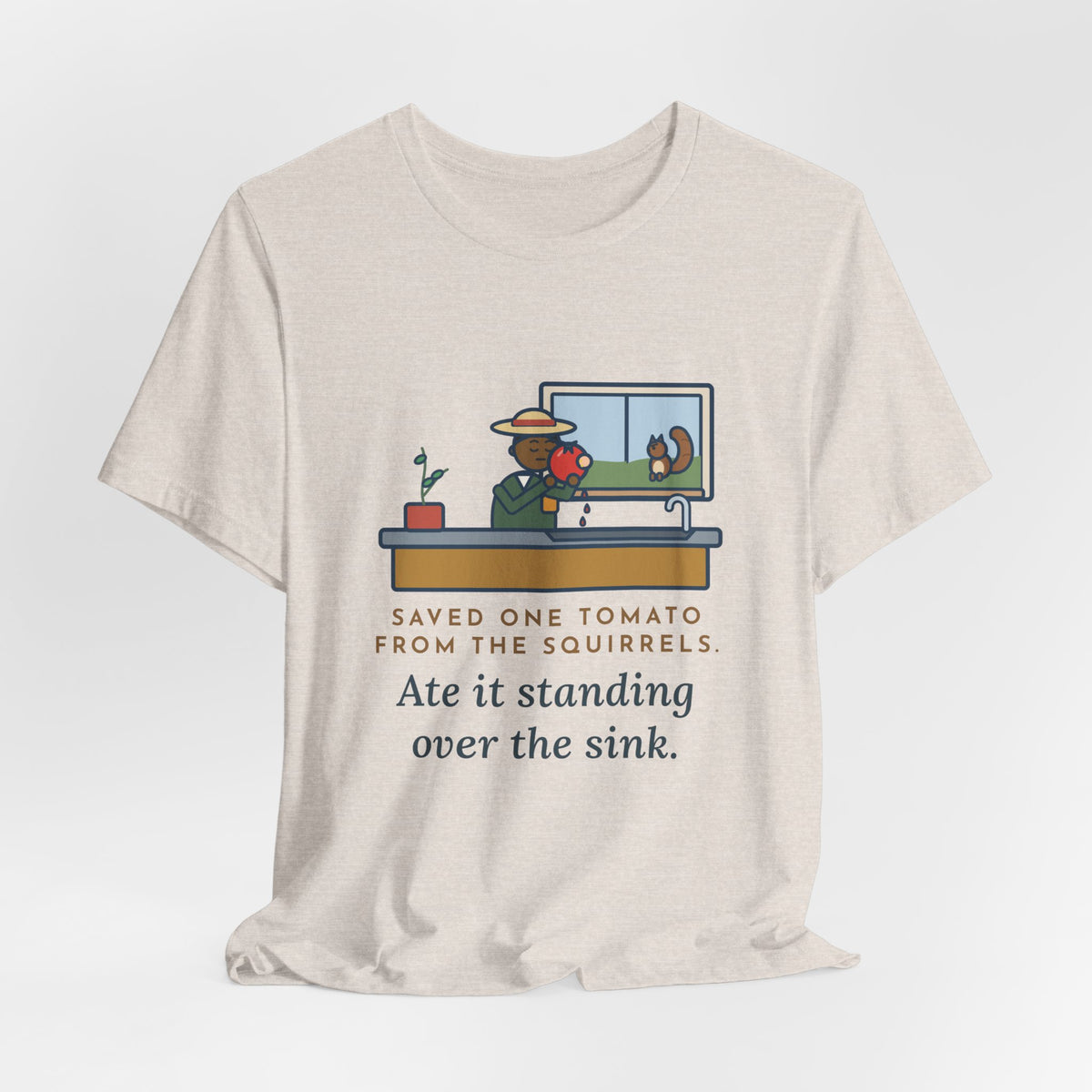 Funny Gardener T-Shirt, Saved One Tomato From the Squirrels, Sink Tomato Tee