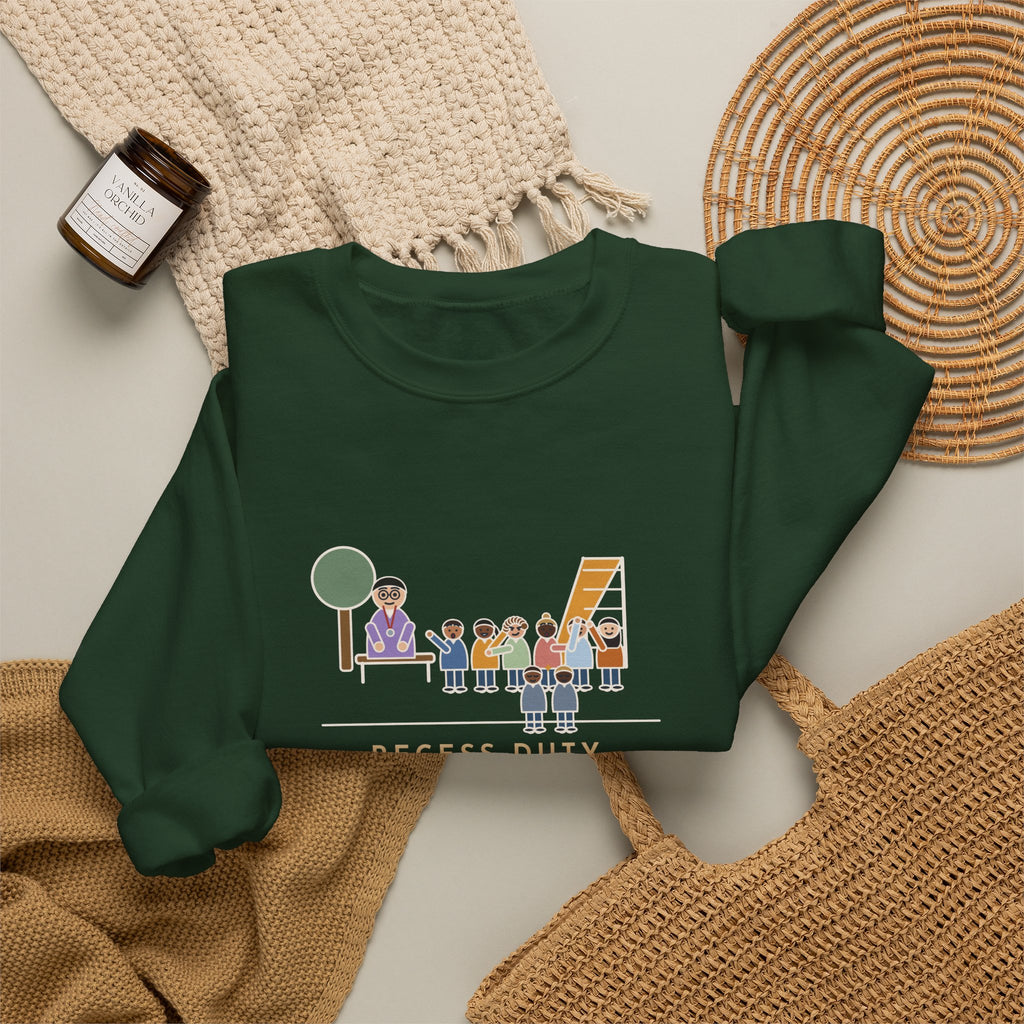 Recess Duty Crewneck Sweatshirt - Playground Tag Dispute, Six Witnesses