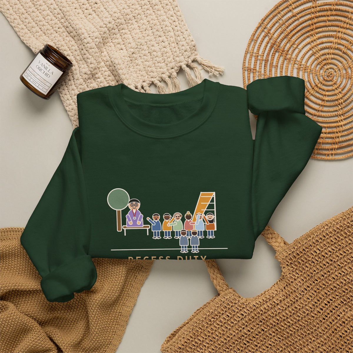 Recess Duty Crewneck Sweatshirt - Playground Tag Dispute, Six Witnesses