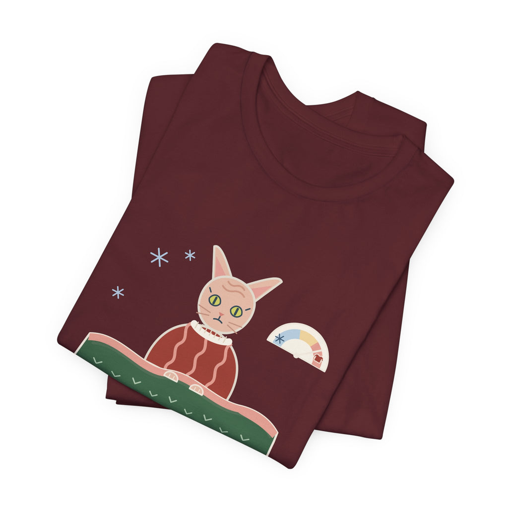 Hairless Cat T-Shirt - December Is a Sweater Emergency Funny Sphynx Cat Tee