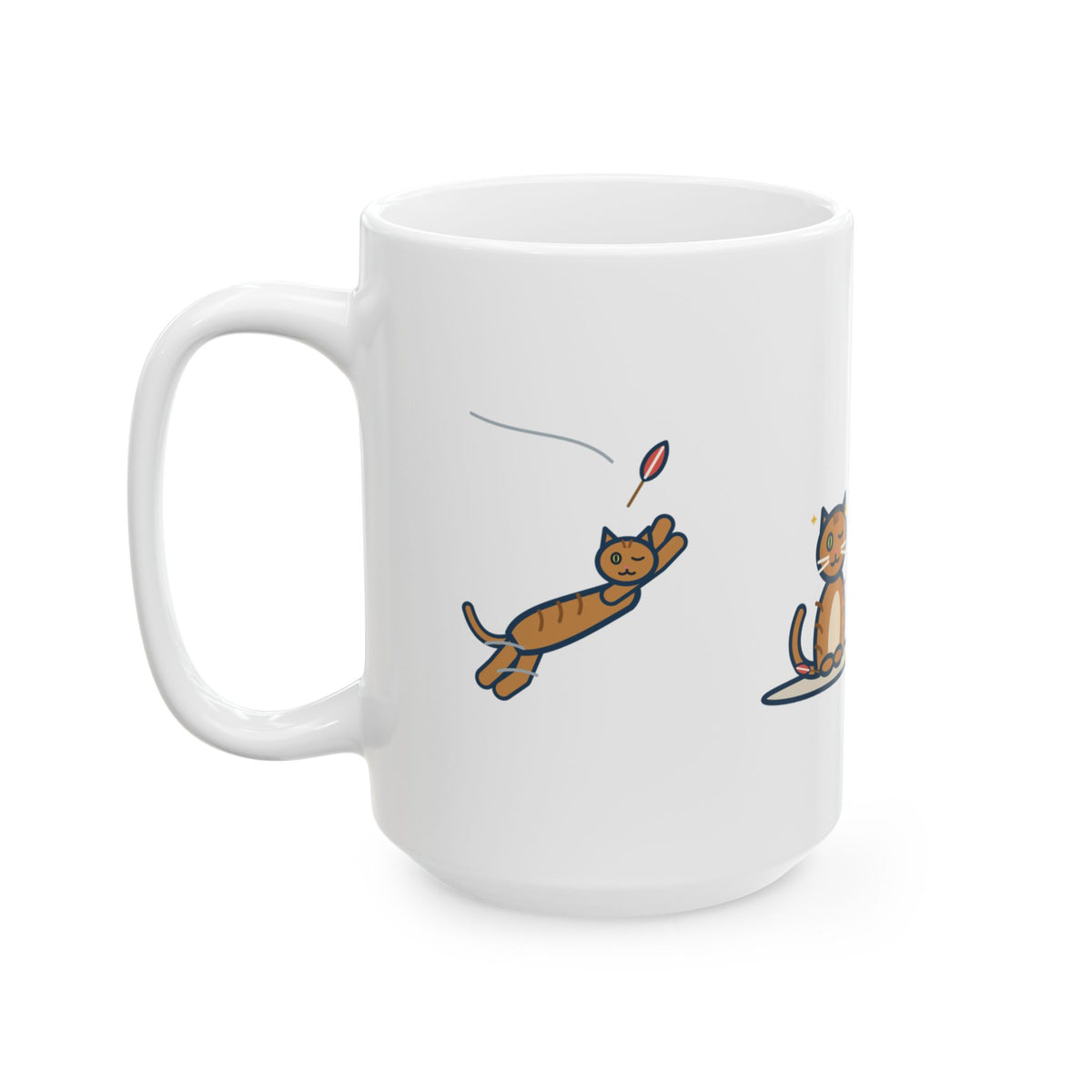 Catches Every Toy I Throw and Winks Like It Was Easy 15oz Mug, Large Funny One-Eyed Cat Coffee Mug