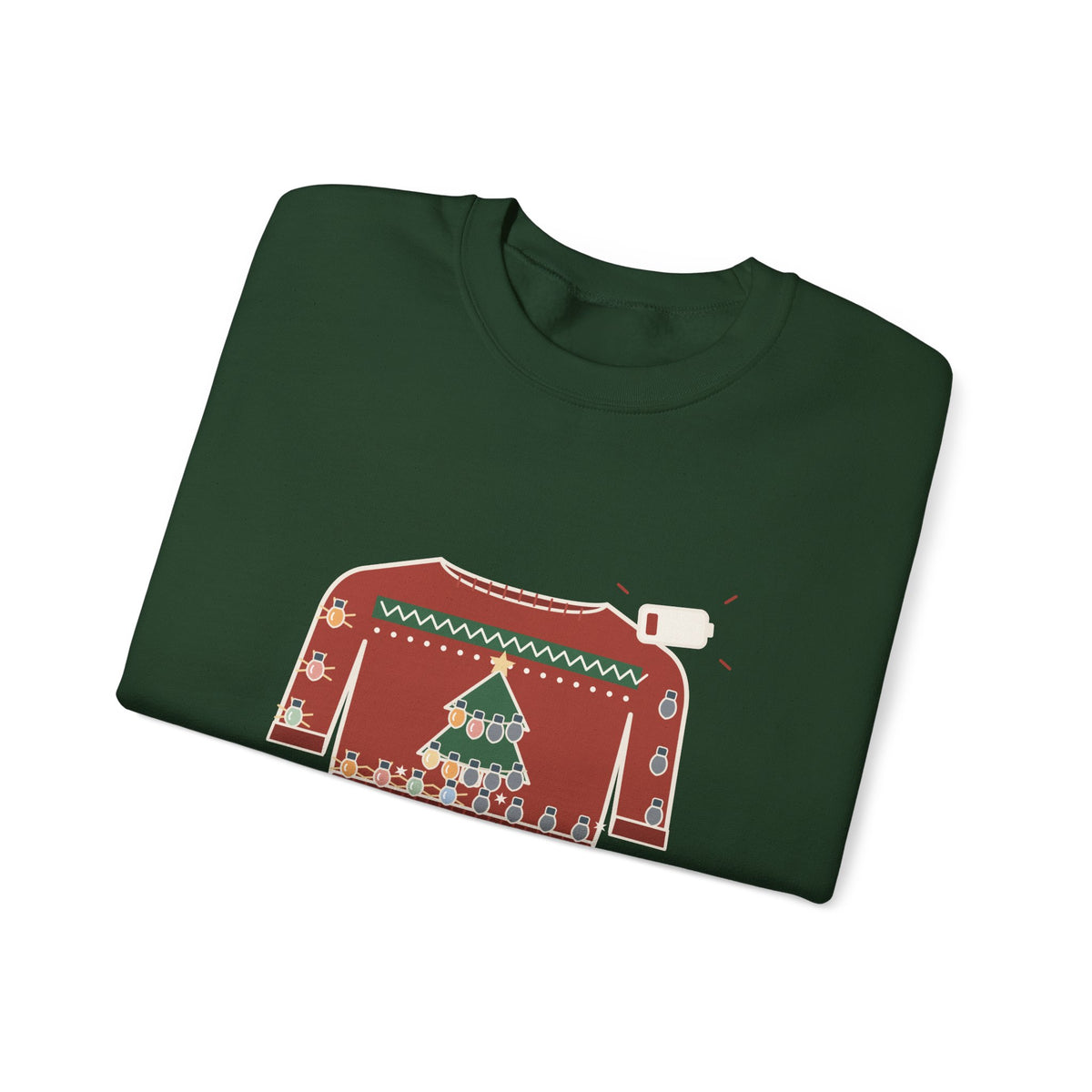Tacky Sweater Party Crewneck Sweatshirt - Tackiness: 10. Battery Life: 2. Light-Up Christmas Joke