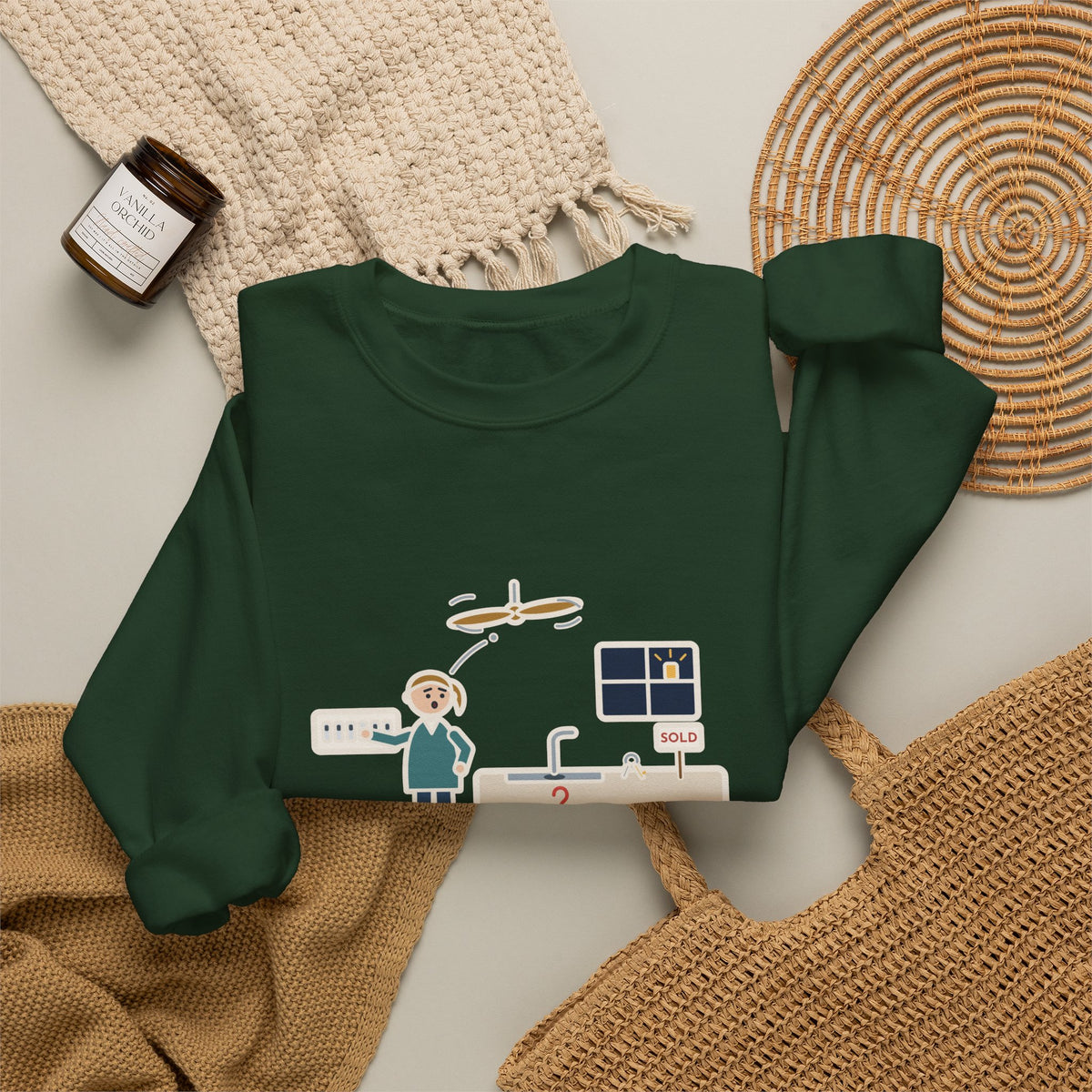 New Homeowner Sweatshirt, First Weekend Finding Which Switch Runs the Garbage Disposal, Funny Switch Plate Crewneck