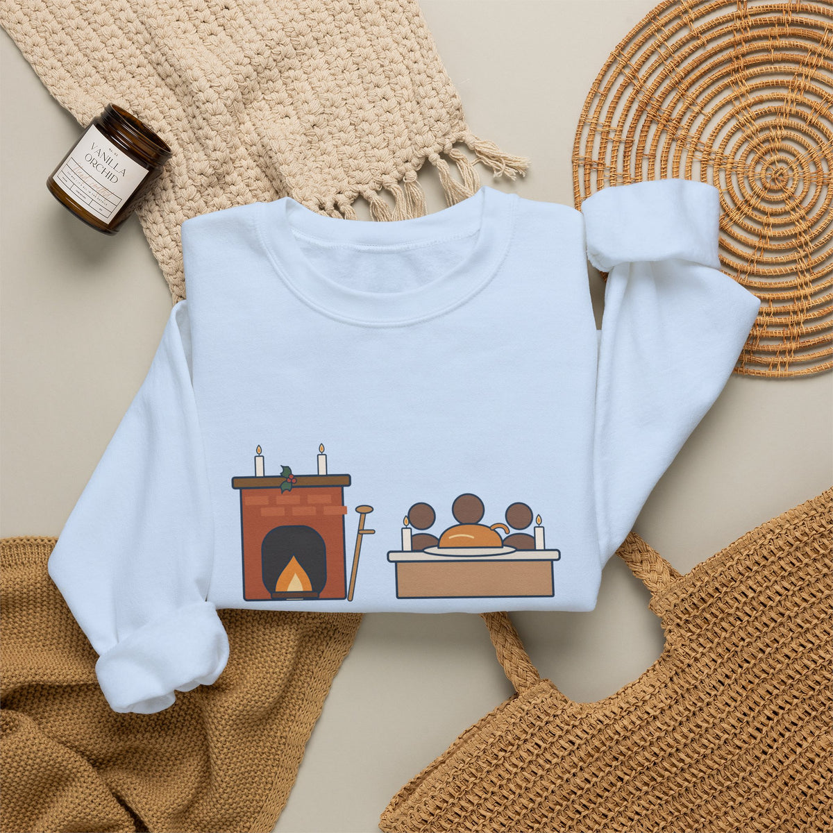 God Bless Us Every One Sweatshirt, Christmas Dickens Quote Crewneck with Hearth and Goose