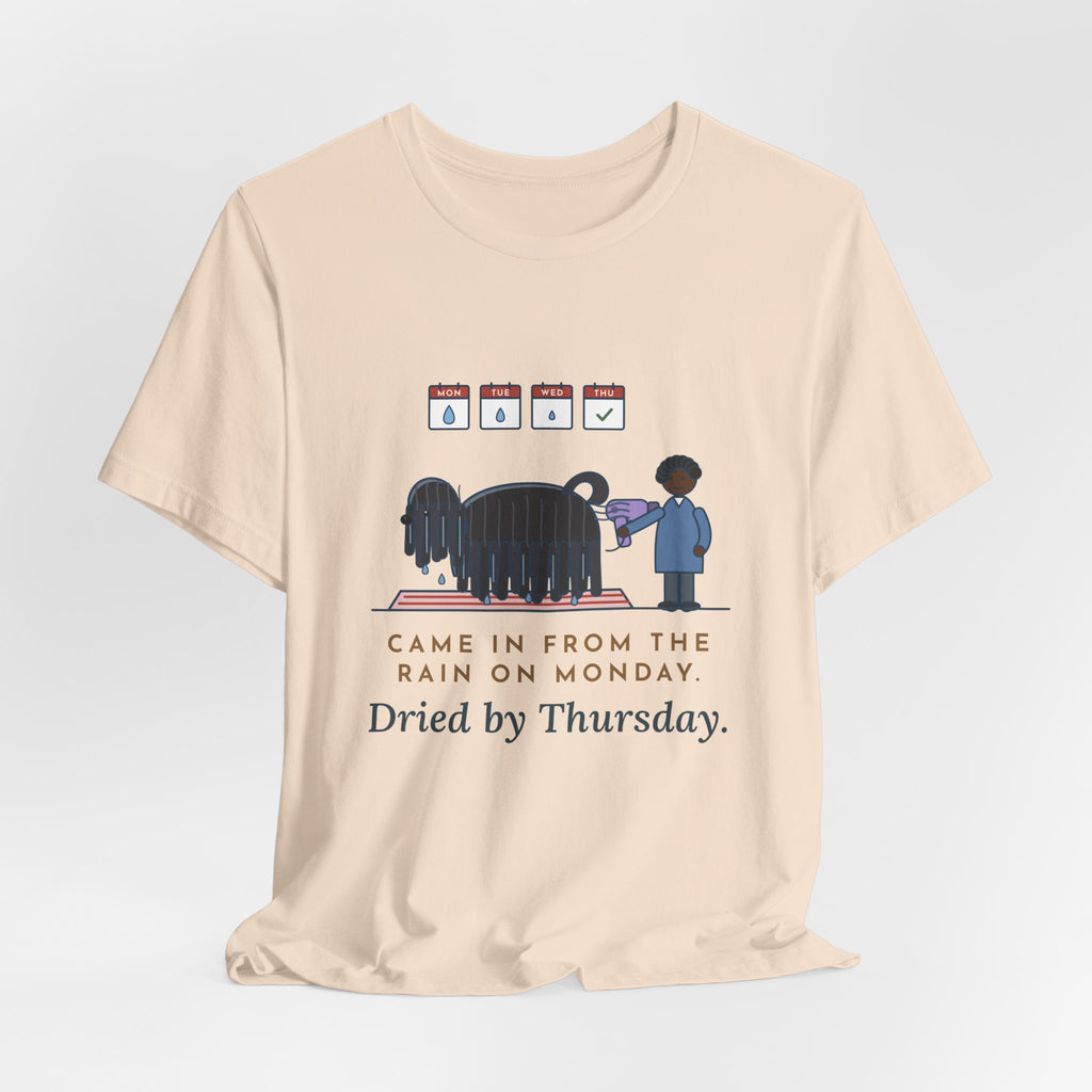 Puli Dog T-Shirt - Came In From the Rain on Monday, Dried by Thursday