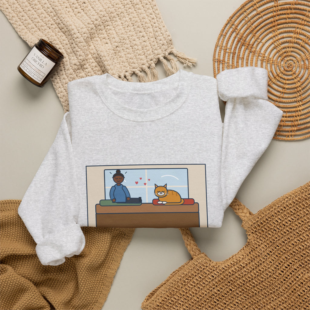 Cat Love Sweatshirt, Five Minutes of Eye Kisses, She Blinked Back Once, Best Moment of My Week, Funny Window Seat Crewneck