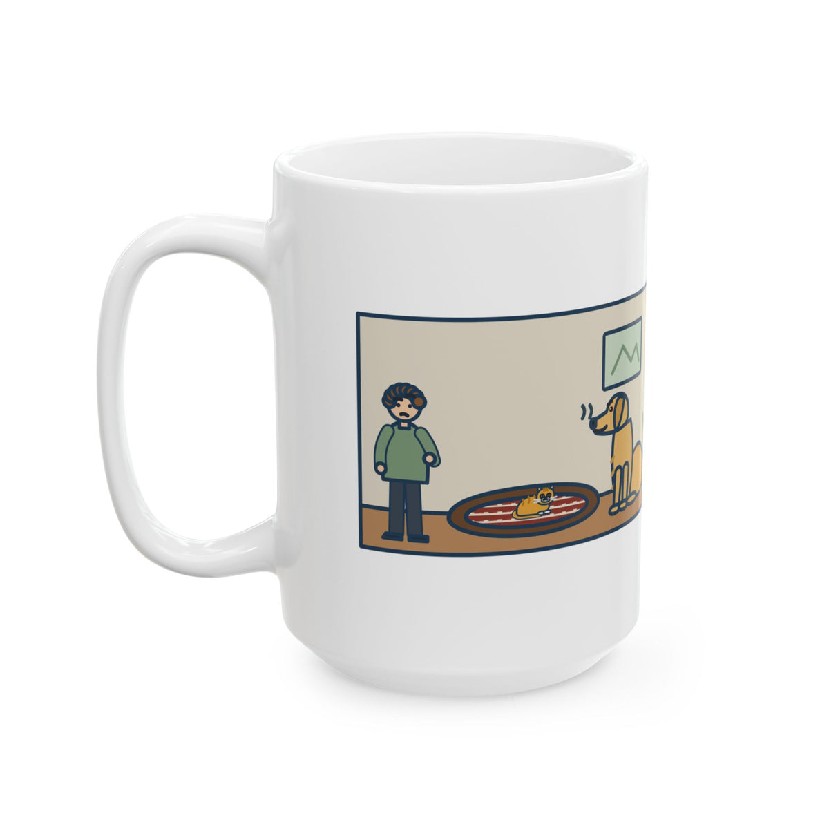 Week One, Two Pounds, Already Claimed the Dog's Bed 15oz Mug, Large Funny New Kitten Coffee Mug