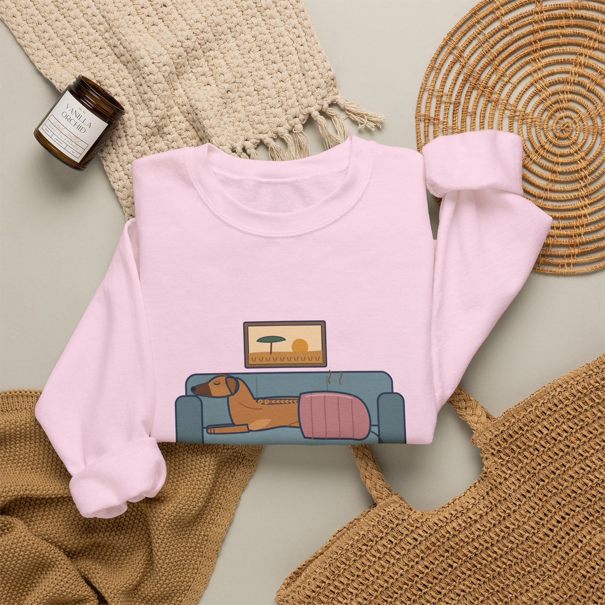 Rhodesian Ridgeback Crewneck Sweatshirt - Lives Under the Heated Blanket