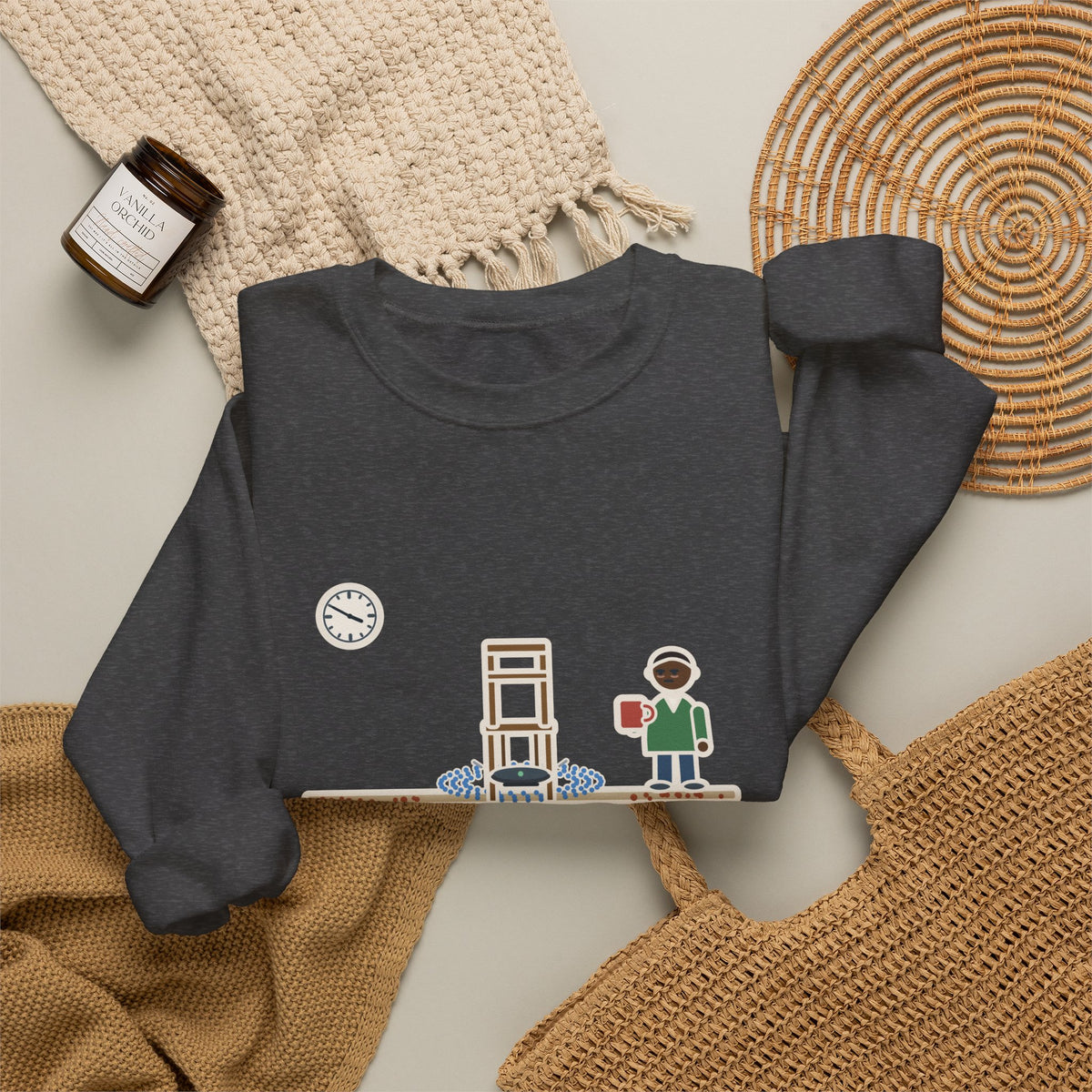 Robot Vacuum Sweatshirt, Ran for an Hour, Spent Fifty Minutes Under the Same Chair, Funny Chair Loop Crewneck