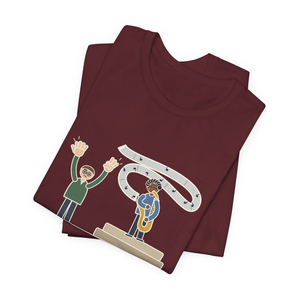 School Jazz Band Director T-Shirt - Solo Section: Eight Bars, The Sax Took Thirty-Two Funny Tee