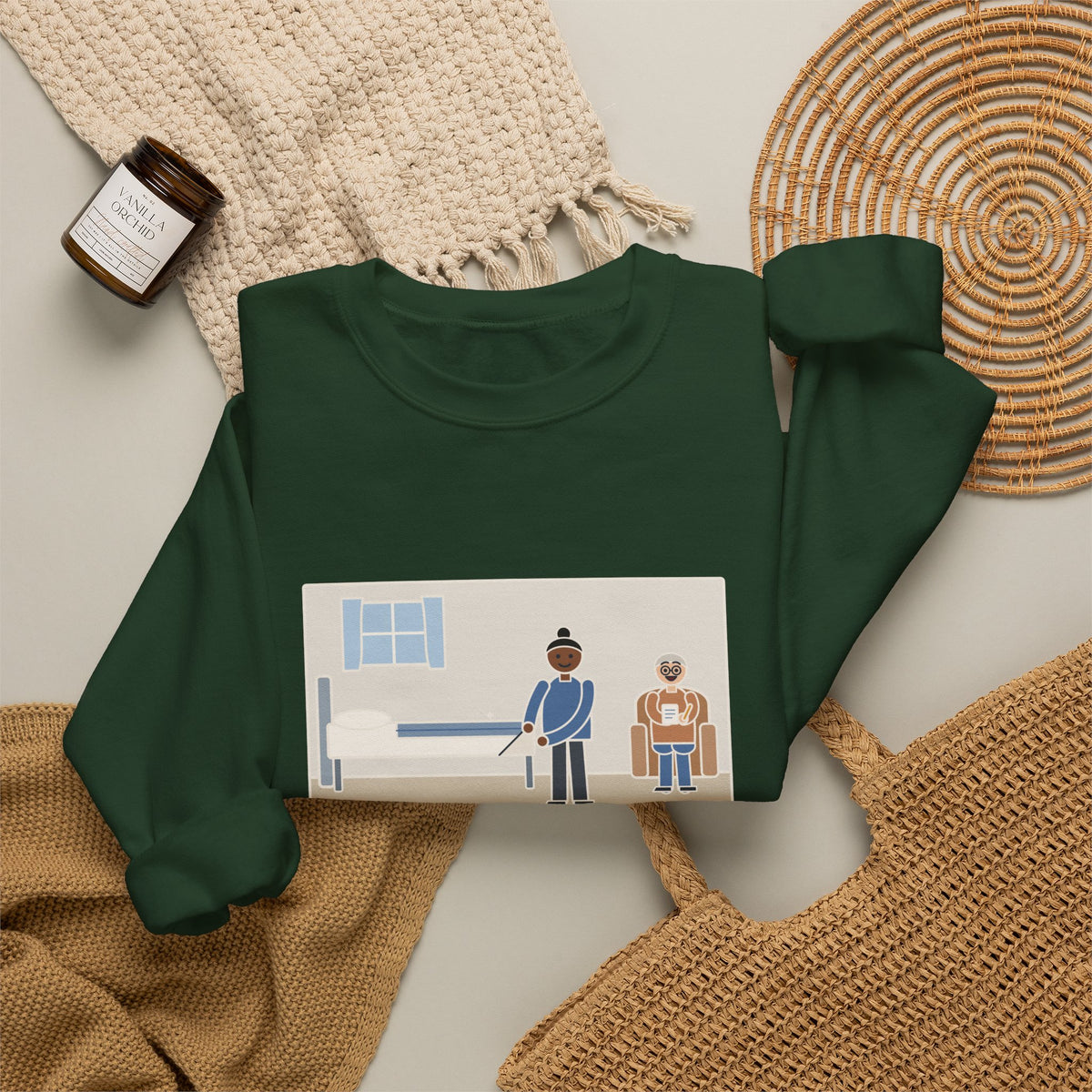 Military Nurse Sweatshirt, Bed Corners So Crisp the Patient Asked for a Lesson, Funny Crisp Corners Crewneck