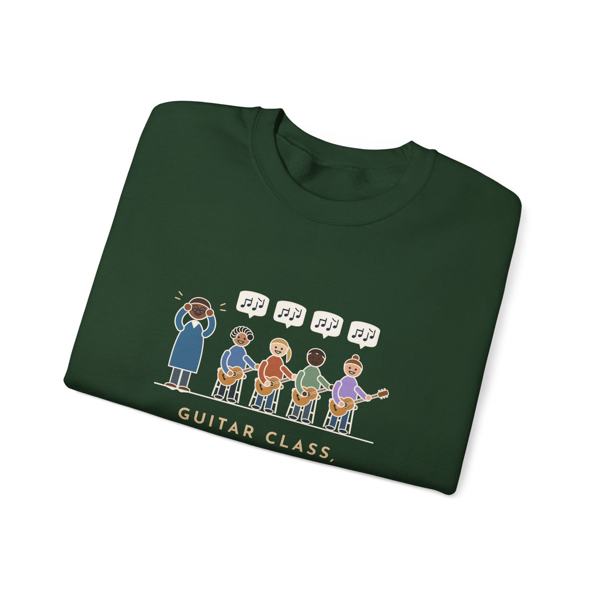 Guitar Class Teacher Crewneck Sweatshirt - Every Kid Found the Same Riff Music Teacher Gift