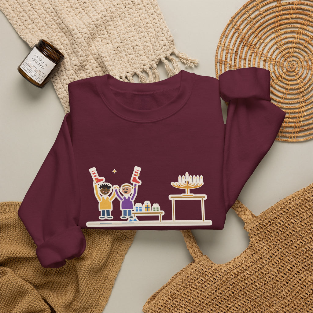 Hanukkah Sweatshirt, Eight Nights of Gifts, Night Six Was Socks, the Kids Cheered Anyway, Funny Night Six Crewneck