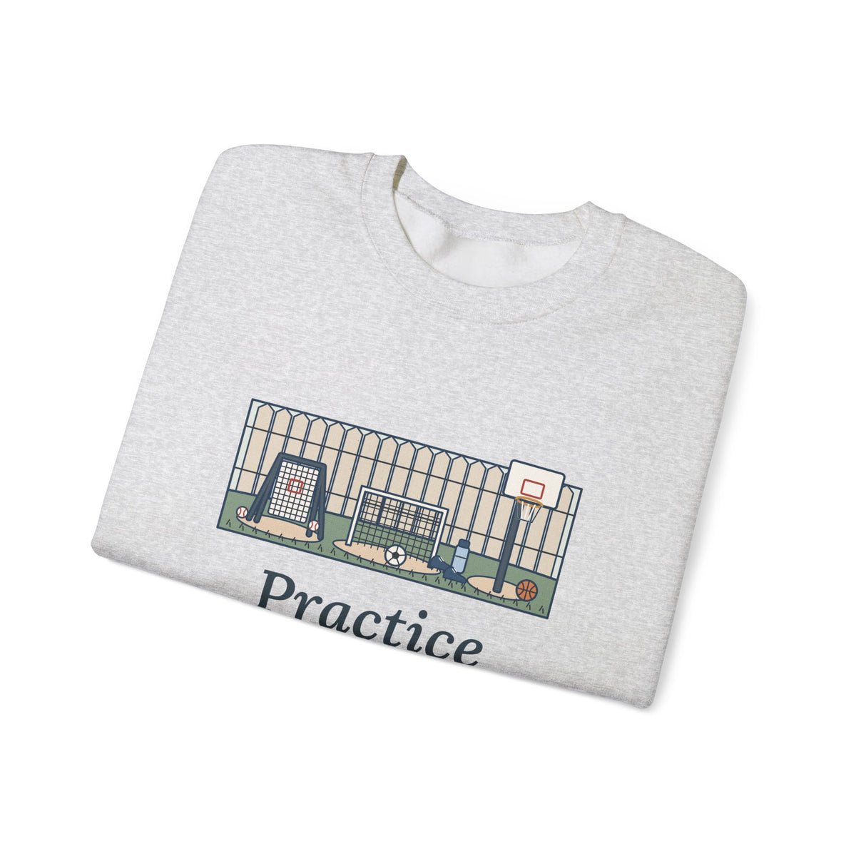 Practice Makes Perfect Sweatshirt, Youth Sports Proverb Crewneck, Backyard Practice