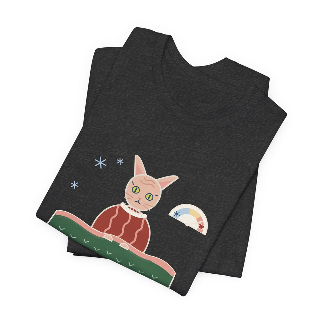 Hairless Cat T-Shirt - December Is a Sweater Emergency Funny Sphynx Cat Tee