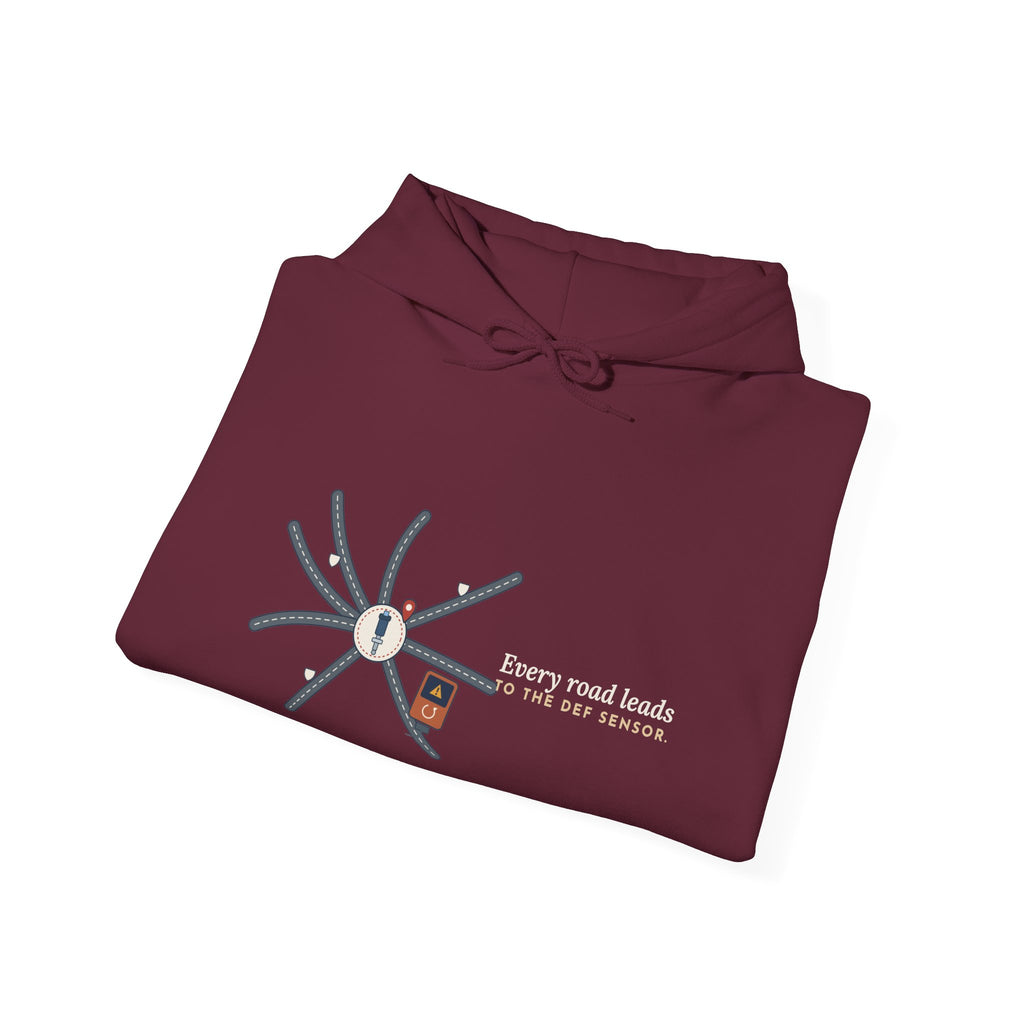 Diesel Mechanic Hoodie - Every Road Leads to the DEF Sensor Diesel Tech Sweatshirt