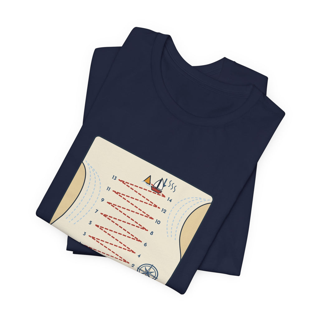 Sailing T-Shirt - Tacked Fourteen Times to Go a Mile Funny Sailor Tee