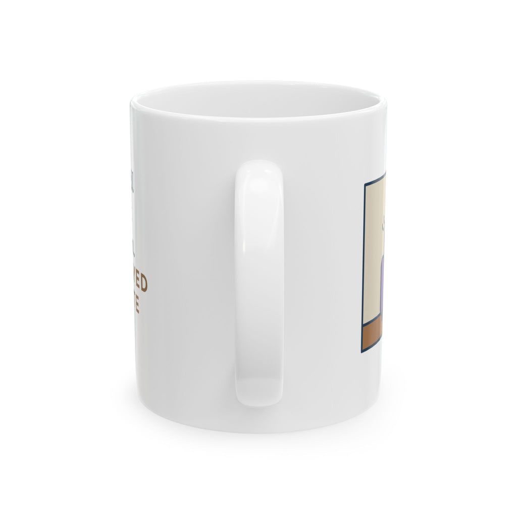 Cat Lap Mug, His Arm Fell Asleep at Minute Ten, The Cat Stayed Till Minute Sixty, Funny Coffee Mug 11oz