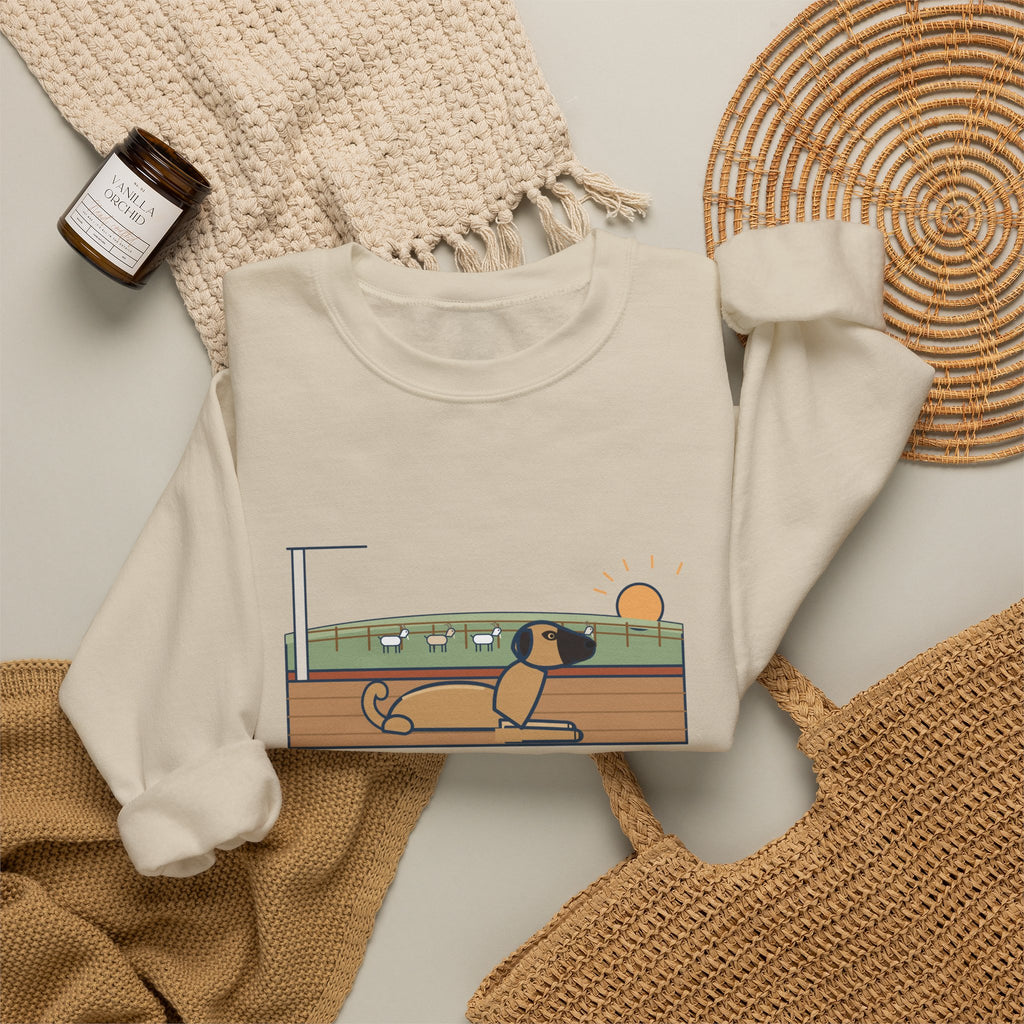 Anatolian Shepherd Crewneck Sweatshirt - Farm Dog Porch Watch Until Sunrise