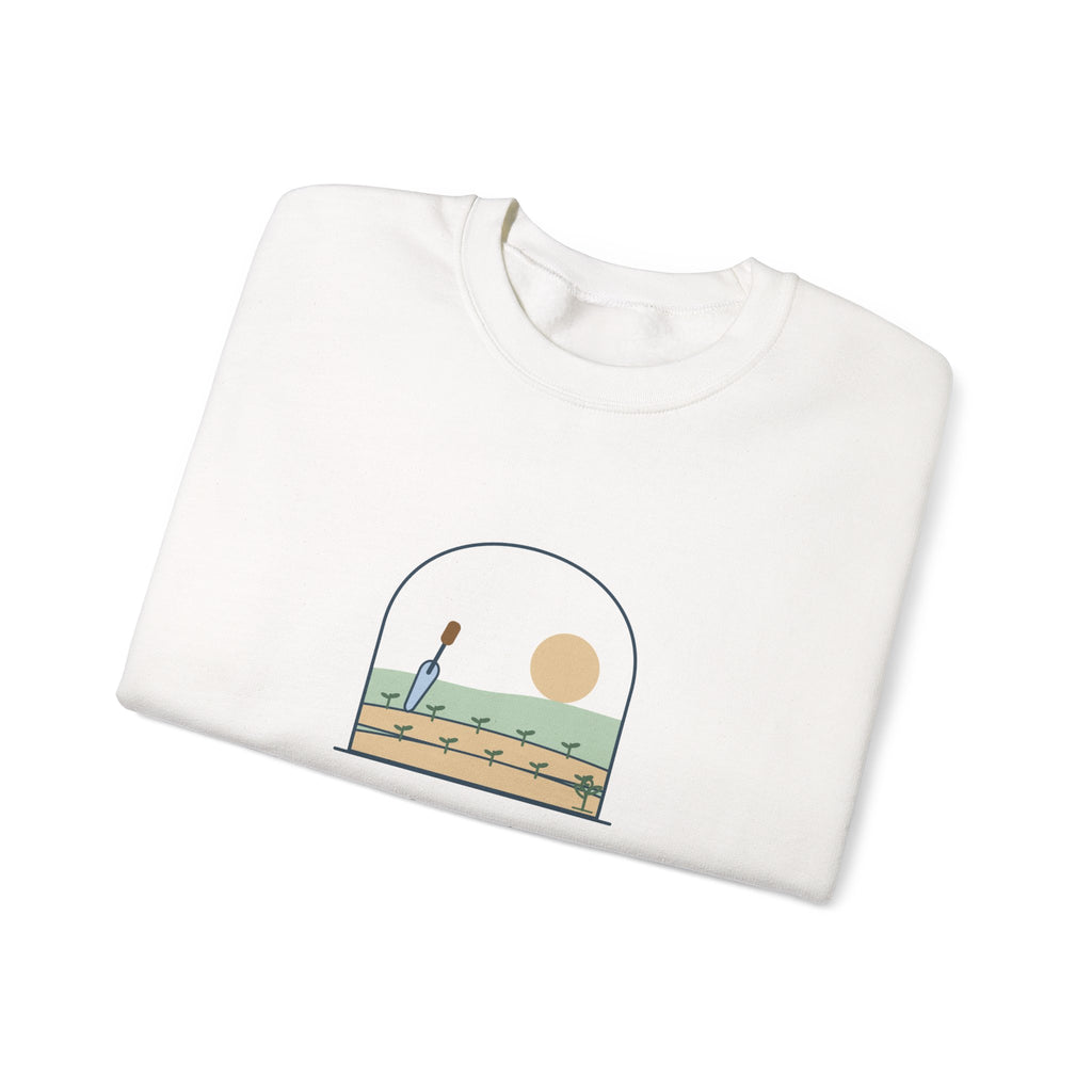 Gardening Crewneck Sweatshirt for Gardeners - Here for the Dirt and the Quiet