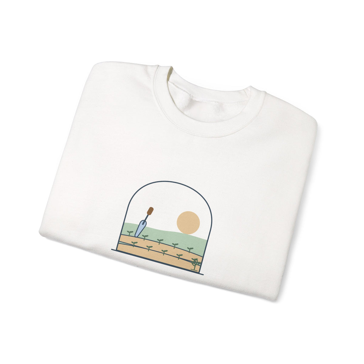 Gardening Crewneck Sweatshirt for Gardeners - Here for the Dirt and the Quiet