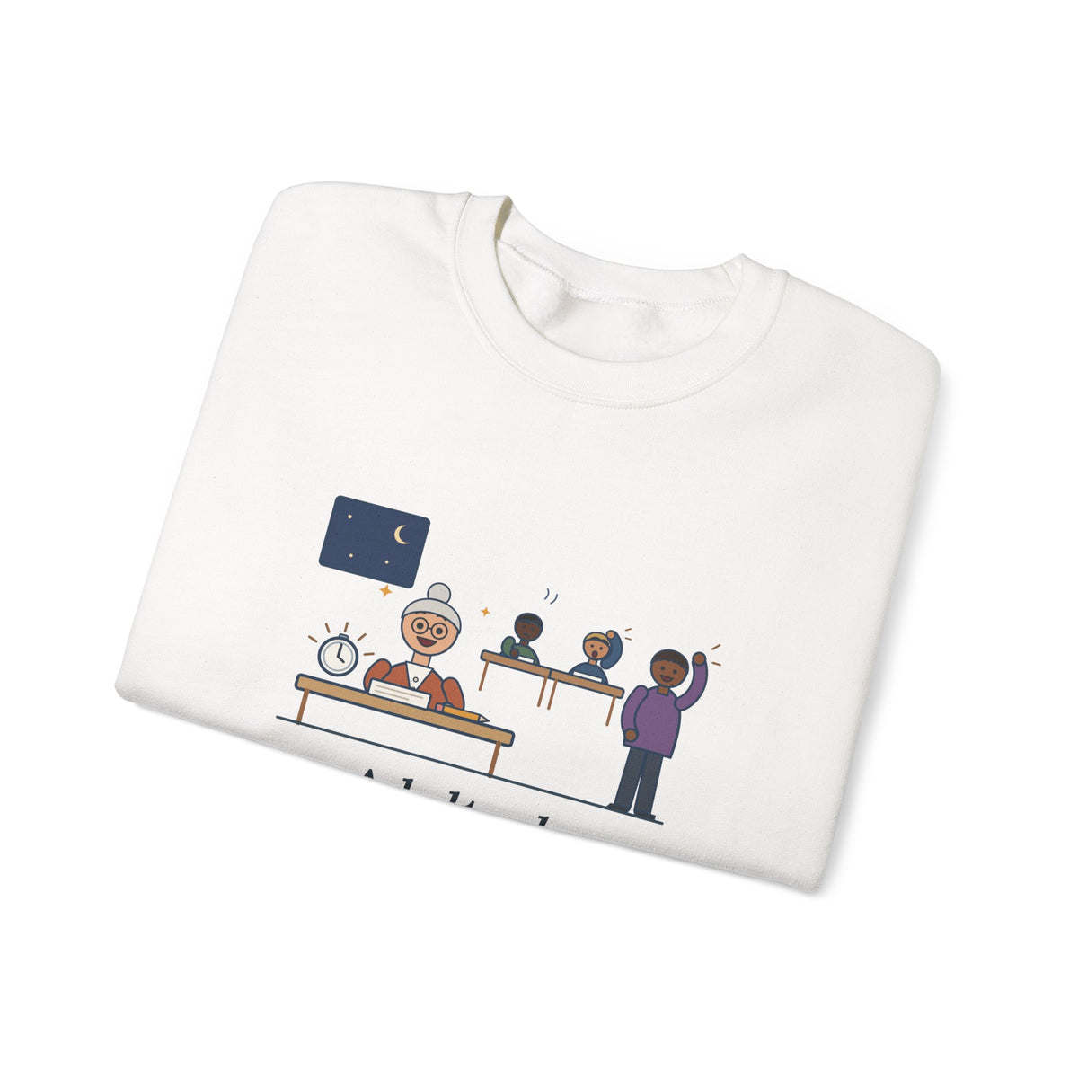 Adult Education Teacher Crewneck Sweatshirt - Grandma Finished the Math Section First