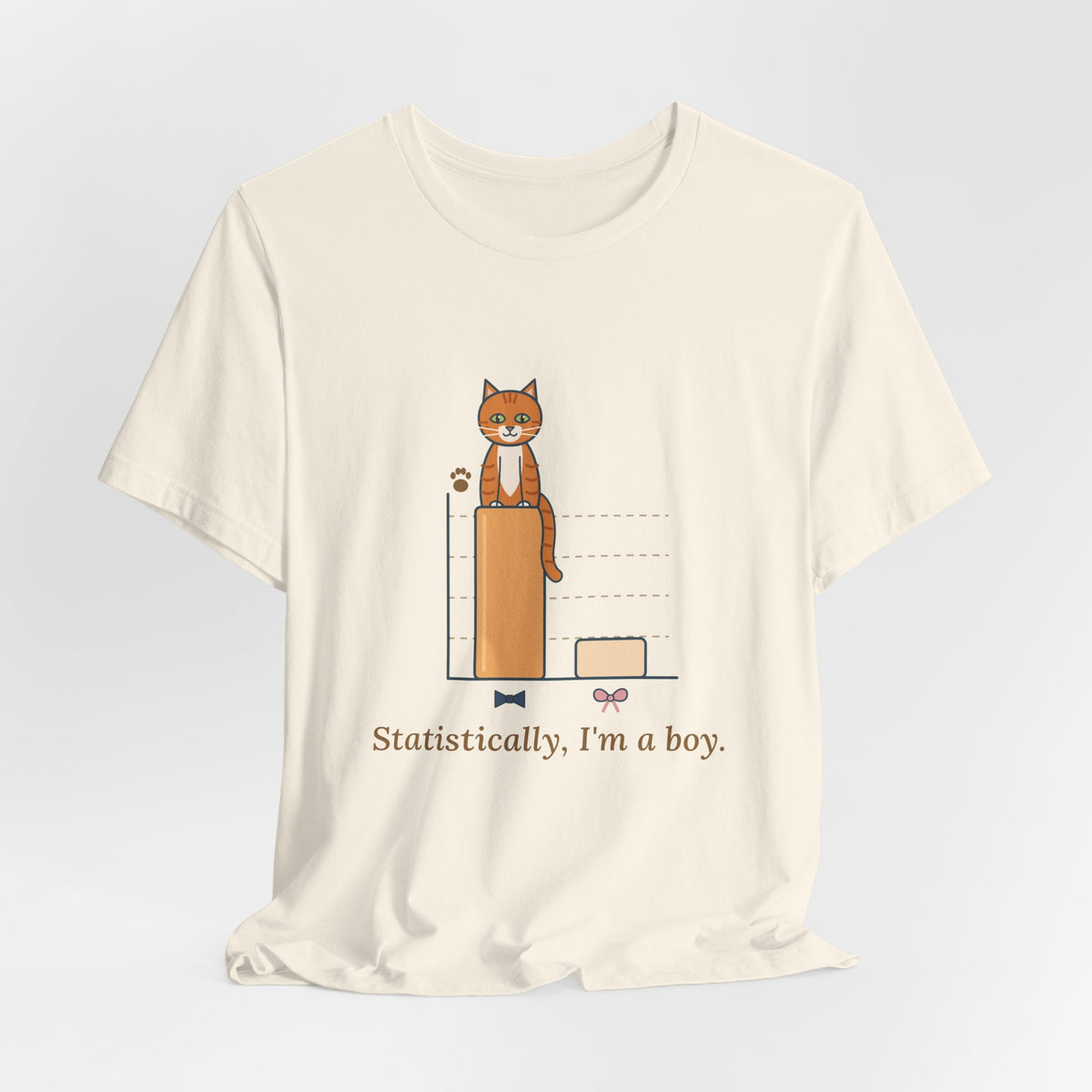 Orange Cat T-Shirt - Statistically, I'm a Boy. Funny Ginger Cat Owner Tee