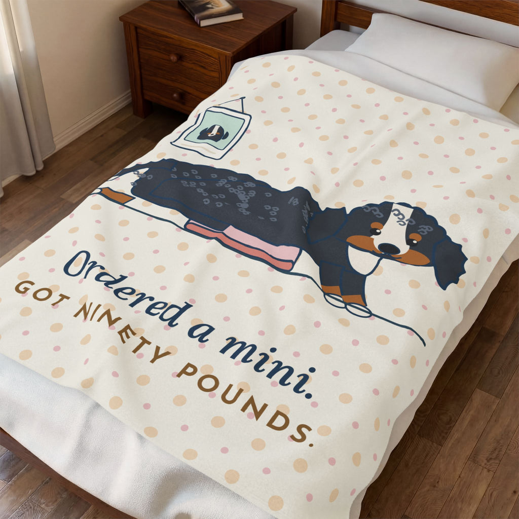 Bernedoodle Blanket - Ordered a Mini. Got Ninety Pounds. Velveteen Plush Throw