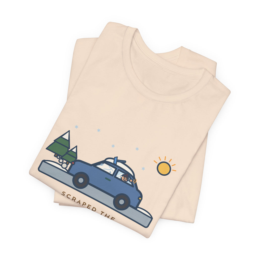 Funny Winter Driver T-Shirt, Scraped the Windshield for Ten Minutes, Back Window Still Frozen, Frosty Driveway Tee