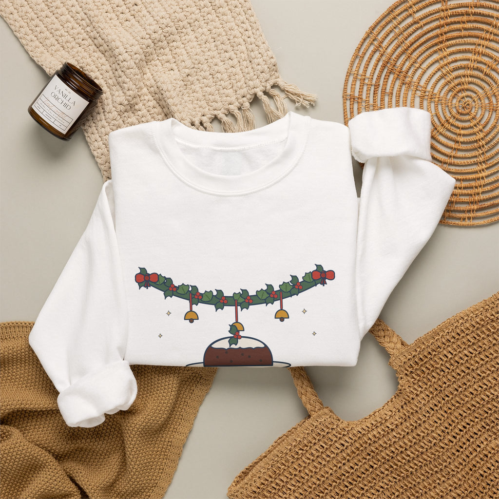 Tis the Season to Be Jolly Sweatshirt, Christmas Oliphant Quote Crewneck with Holly Swag