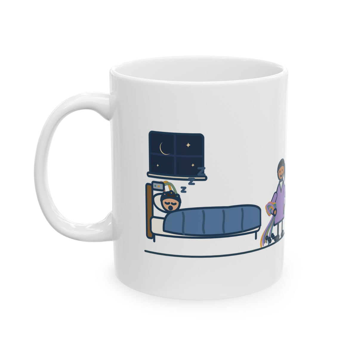 Sleep Lab Nurse Coffee Mug 11oz - Glued On Twenty-Two Wires, He Fell Asleep at Wire Three