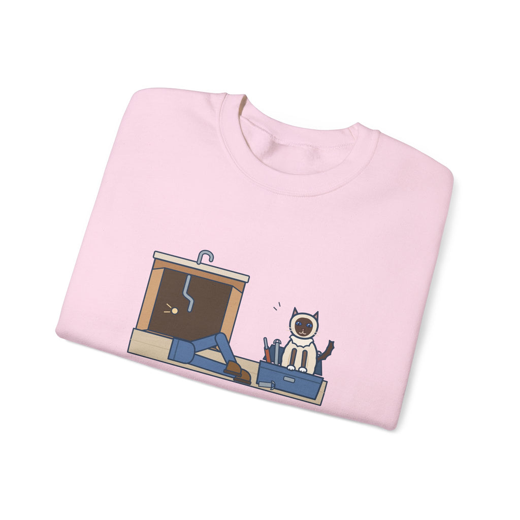 Birman Cat Crewneck Sweatshirt - Toolbox Seat for the Kitchen Sink Repair