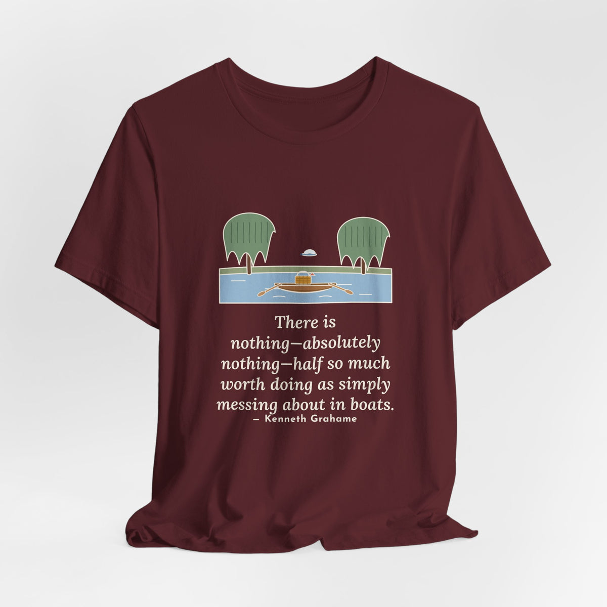 Grahame Quote T-Shirt, Simply Messing About in Boats, Boating River Rowboat Tee