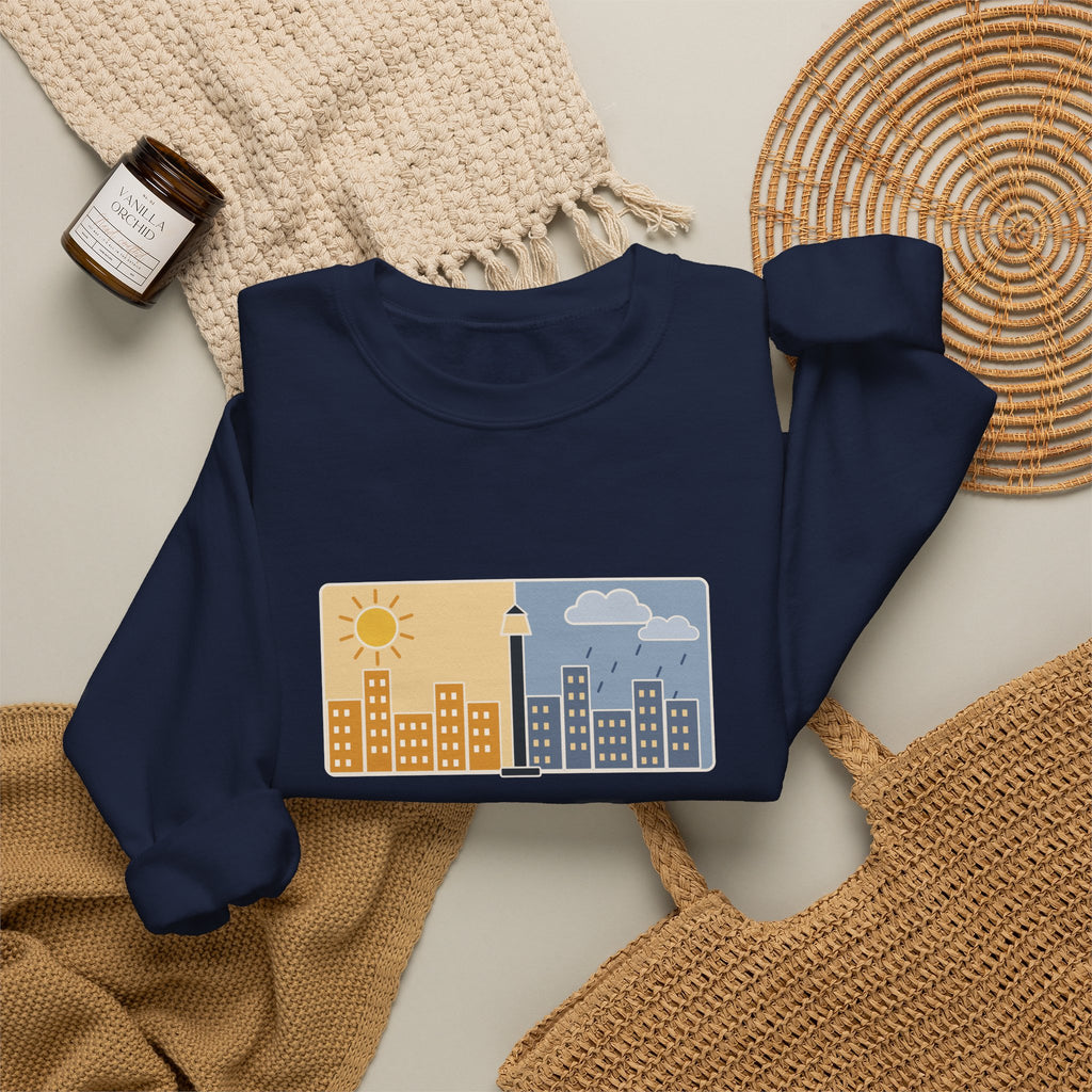 It Was the Best of Times, It Was the Worst of Times Sweatshirt, Literary Dickens Quote Crewneck with Split Skyline
