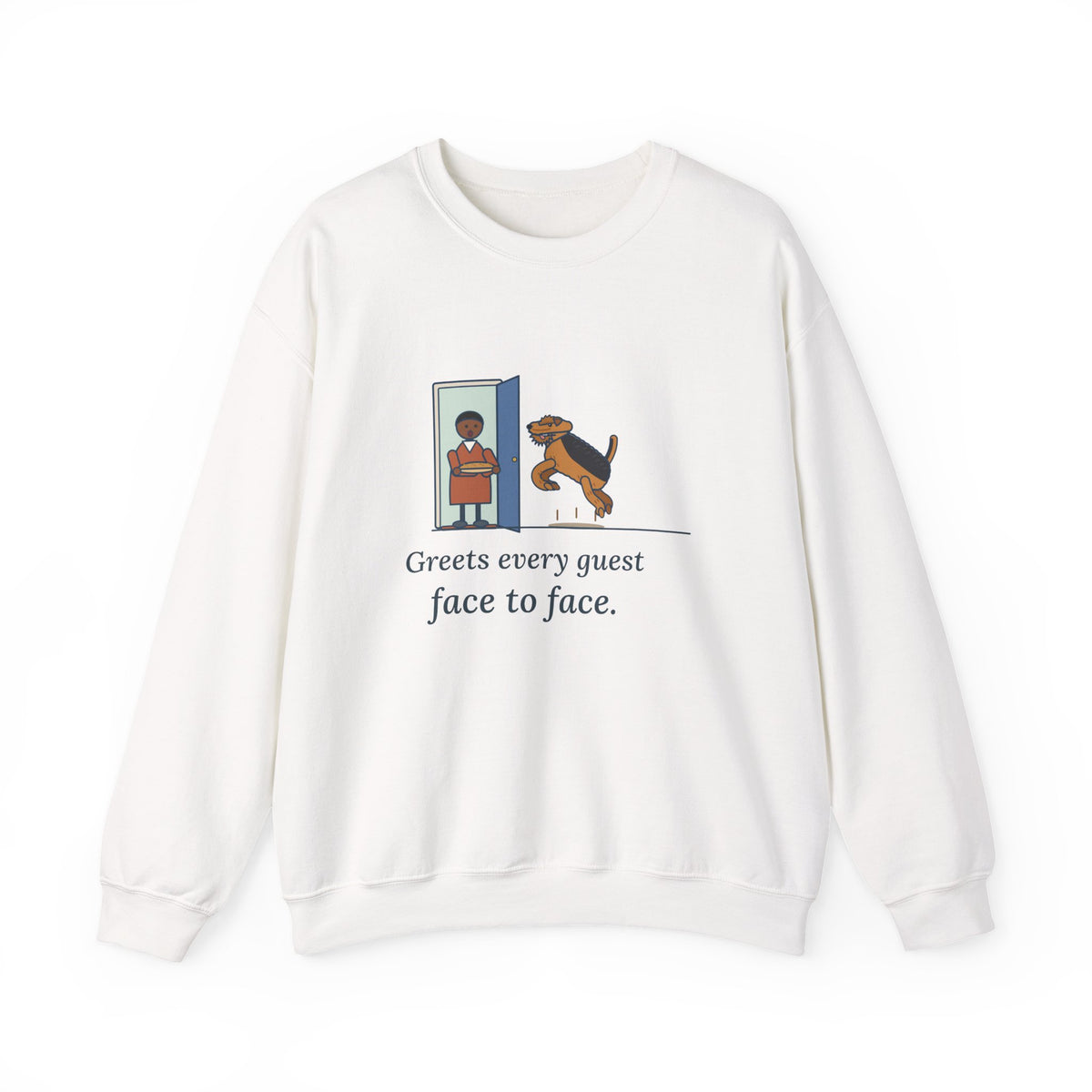 Airedale Terrier Crewneck Sweatshirt - Front Door Greeter Dog Lover Gift