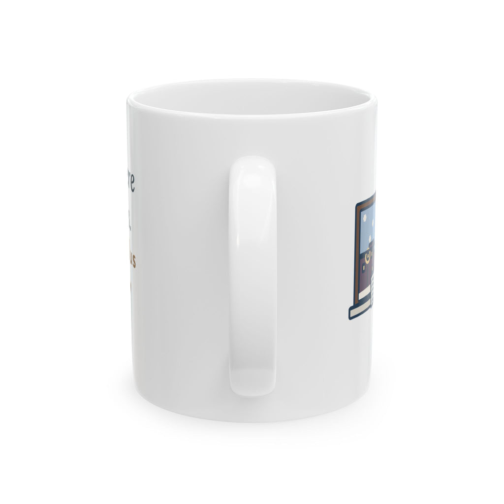 F. P. Church Quote Mug, Yes Virginia 1897 Editorial, Christmas Snowy Windowsill Letter Coffee Mug 11oz